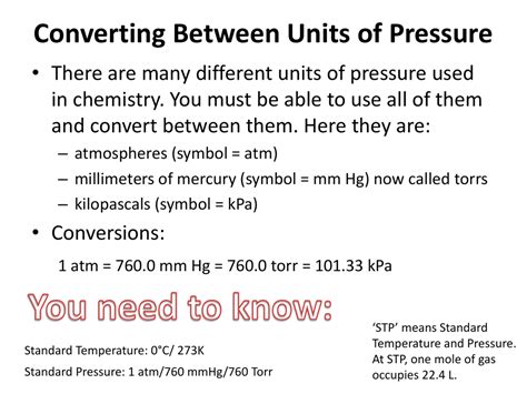 patm standard|Converting between Units of Pressure: atm., mmHg and kPa.